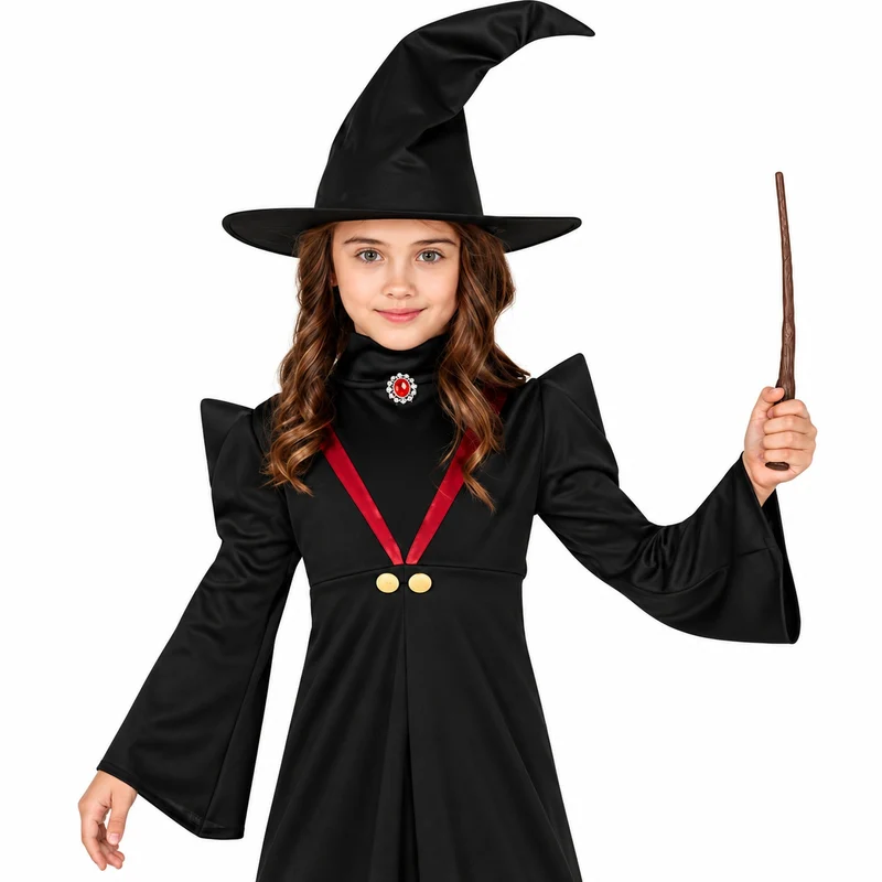 Halloween Kinderkostüm "Magierin" | Hexenhut und Kleid