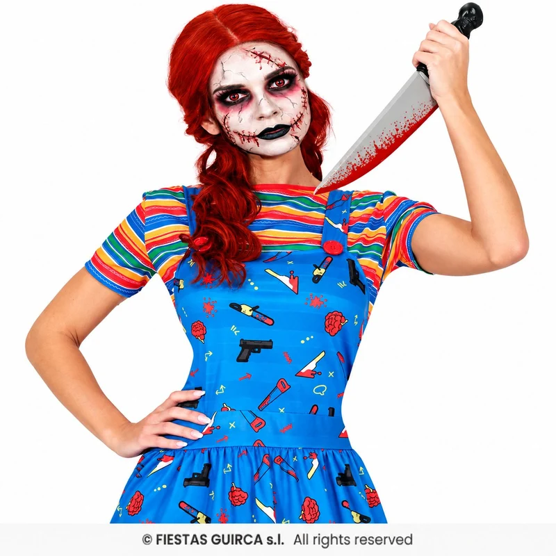 Halloween Damen Kostüm "Killer Puppe" | Kleid und Shirt