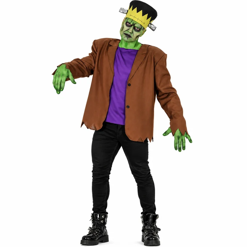 Halloween Herren Kostüm "Grünes Monster Frank" | 3-tlg.