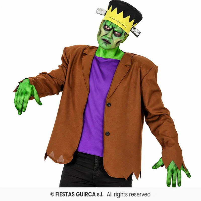 Halloween Herren Kostüm "Grünes Monster Frank" | 3-tlg.