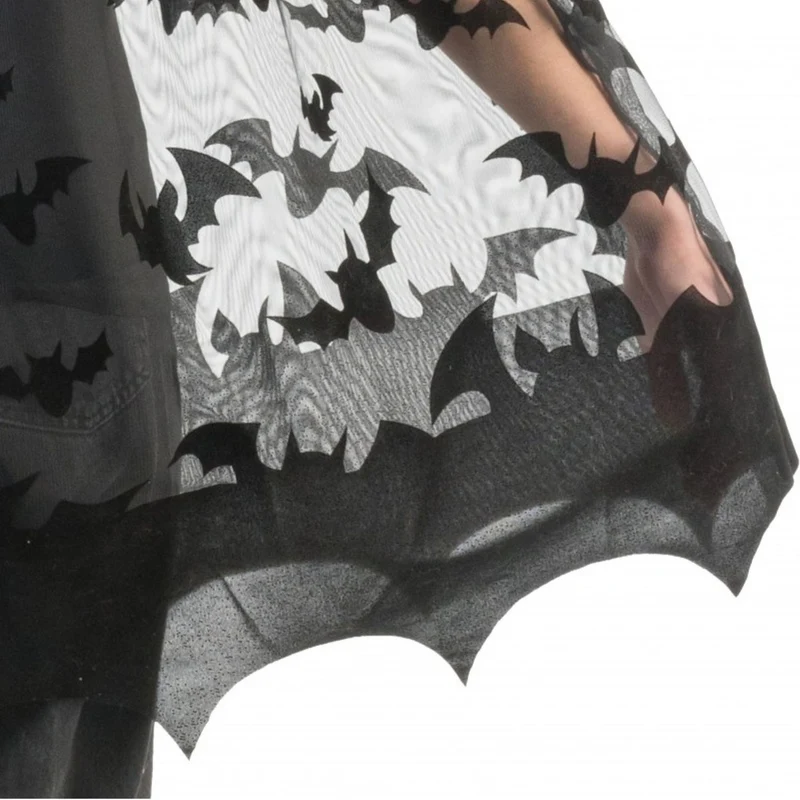 Schwarzer Fledermaus Umhang mit Kapuze | 78 cm
