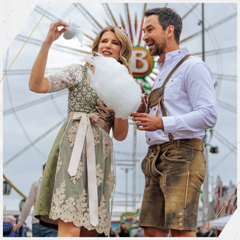 German Dirndl Dress Green Gold