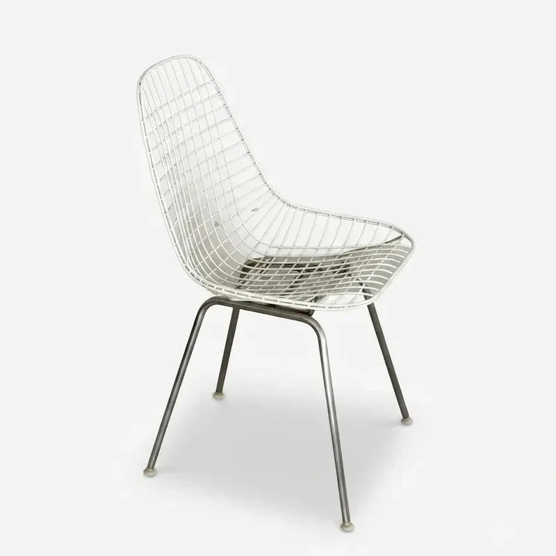Vintage Eames Wire Chair DKX – Drahtgitterschale weiß, Herman Miller