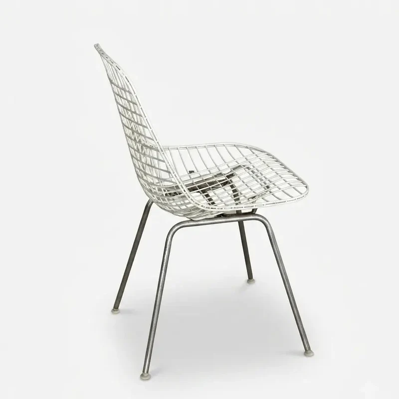 Vintage Eames Wire Chair DKX – Drahtgitterschale weiß, Herman Miller