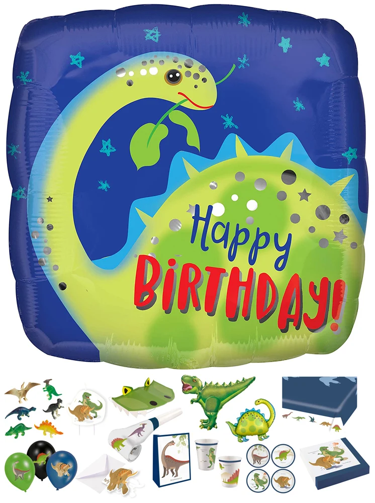 "Happy Dinosaurier" Partygeschirr Partyzubehör Dekoration Kindergeburtstag
