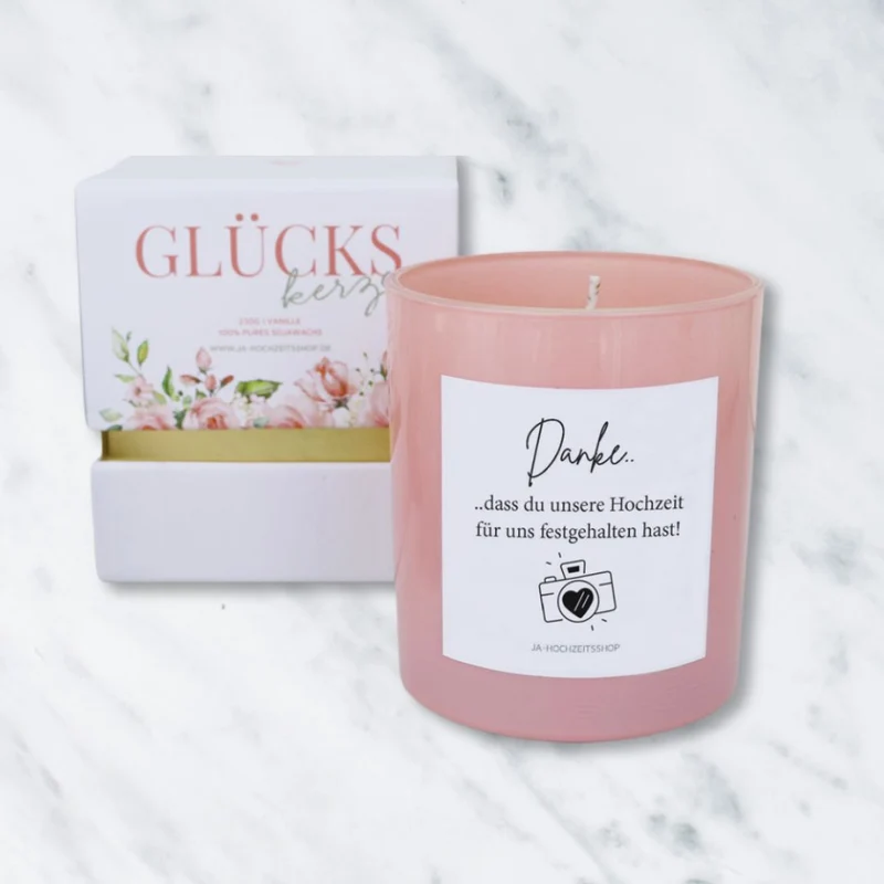 Geschenk Kerze als Dankeschön für Dienstleister mit Wunschtext