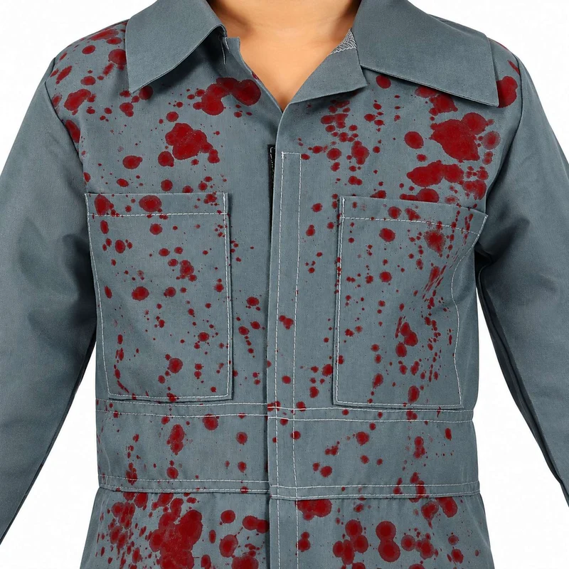 Halloween Kinderkostüm ""Psychopath" Grau | 2-tlg.