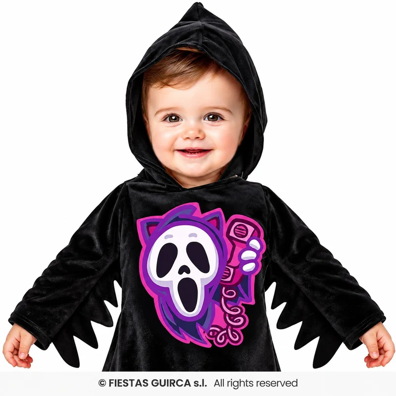 Halloween Babykostüm "Little Ghost" für Kinder | Schwarz