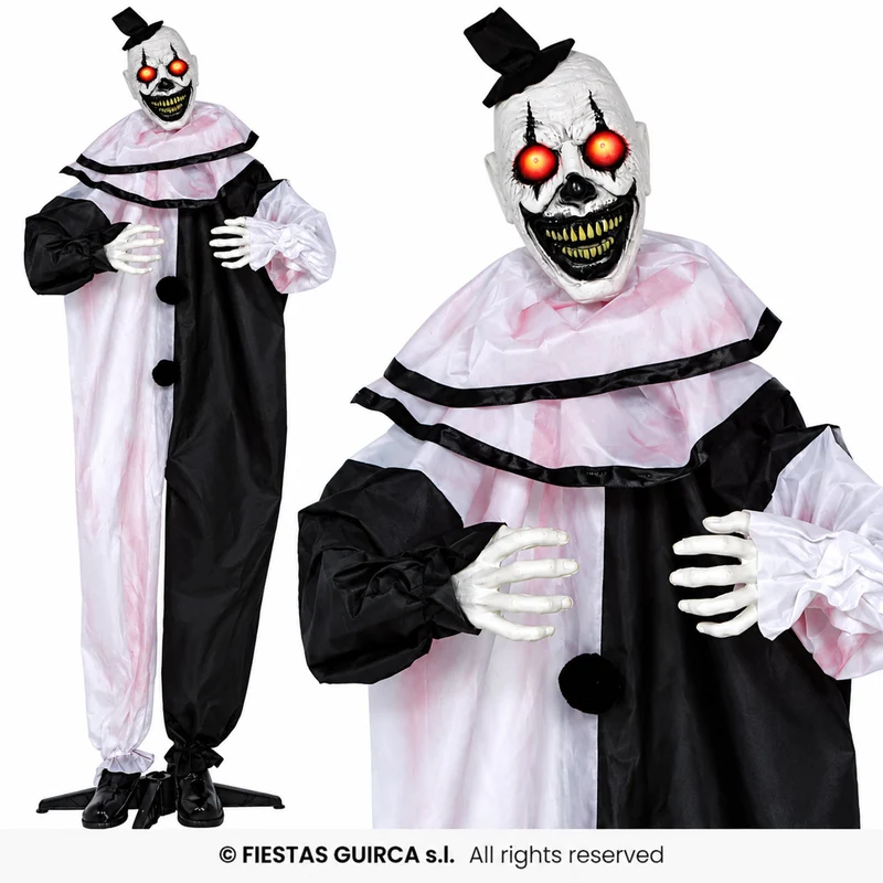 Halloween Figur "Terror Clown" Animiert | 205 cm - Bewegung, Sound & Licht