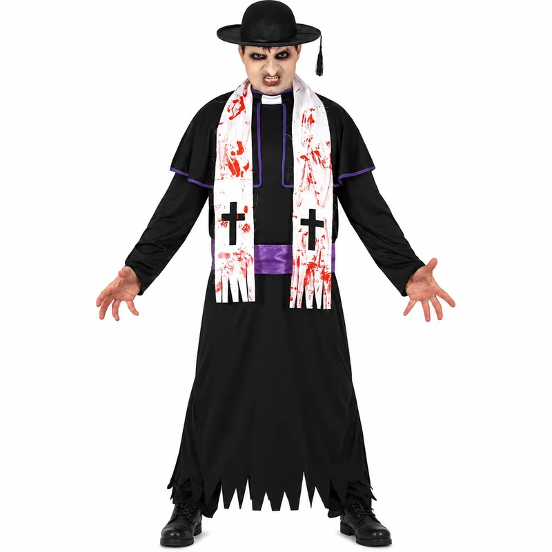 Halloween Herren Kostüm "Zombie Priester" | 3-tlg.