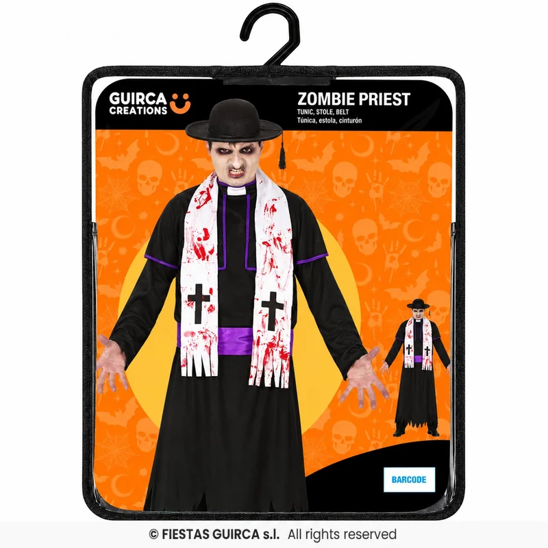 Halloween Herren Kostüm "Zombie Priester" | 3-tlg.