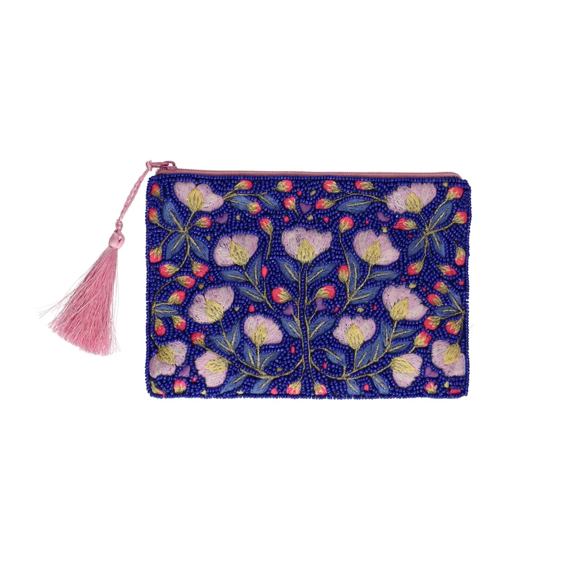 Kosmetiktasche ELODIE M Motiv: Blüten blau