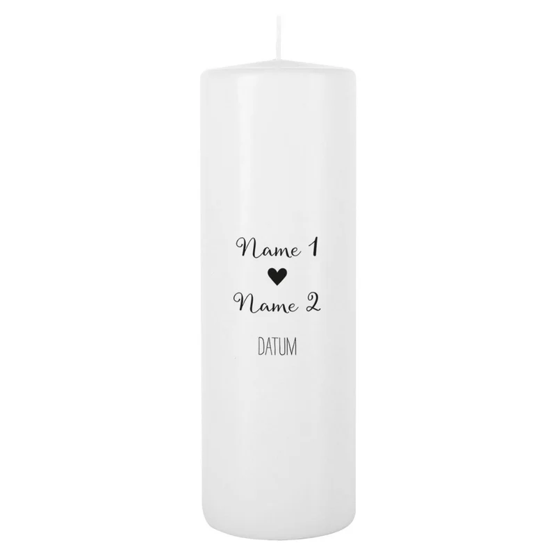Personalisierte Hochzeitskerze Herzchen