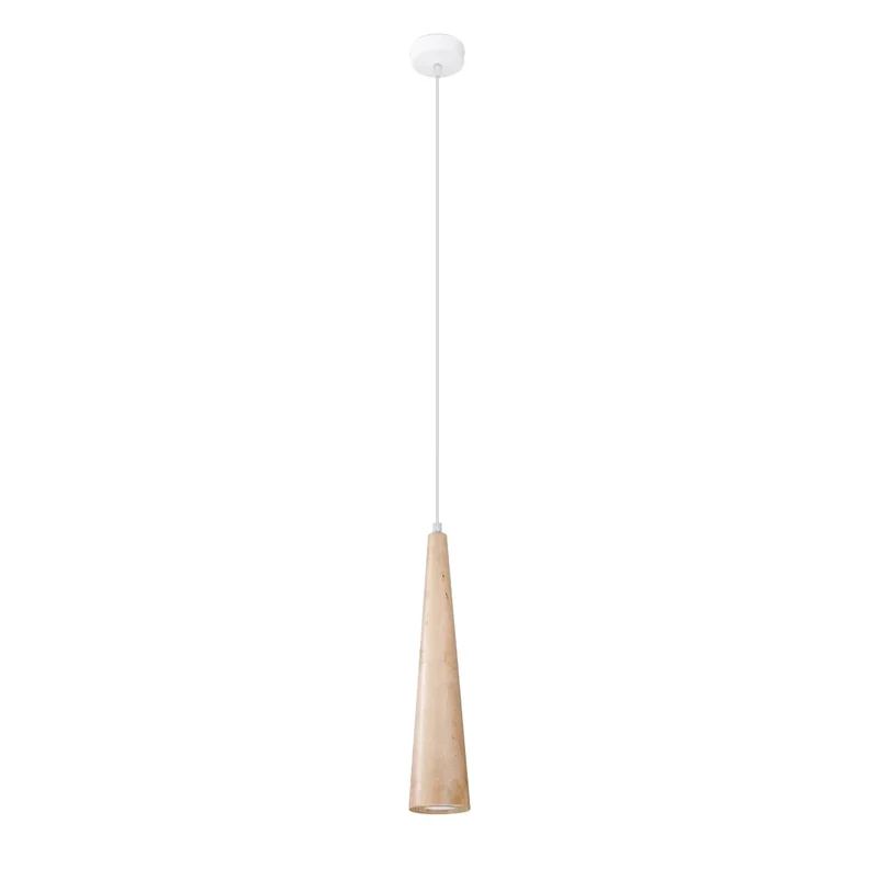 Schmale Pendelleuchte aus Holz