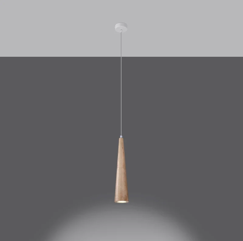 Schmale Pendelleuchte aus Holz