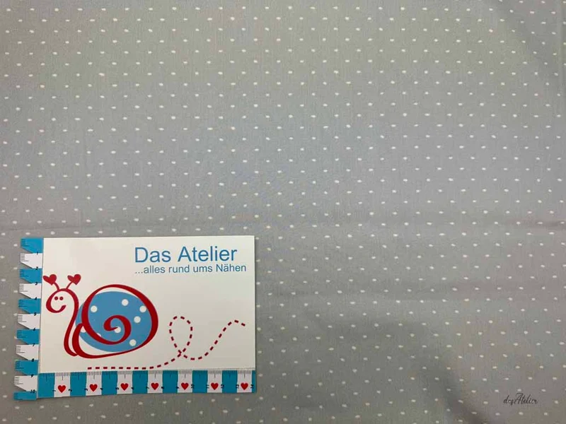 BW-Druckstoff Tupfen, grau/weiss