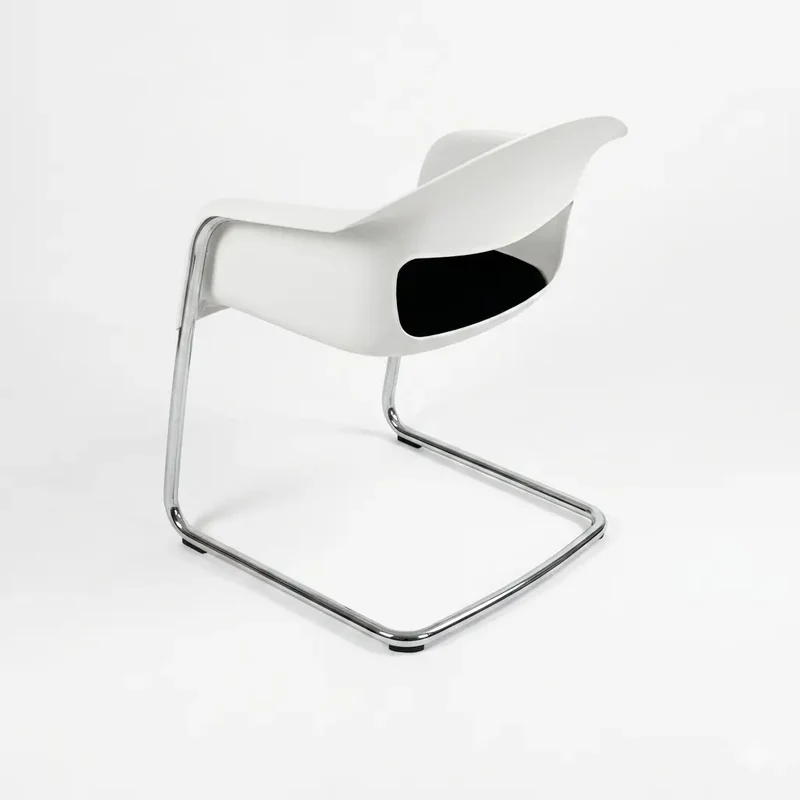 Vitra Shell Stuhl von Alberto Meda – weiße Schale, Chromgestell