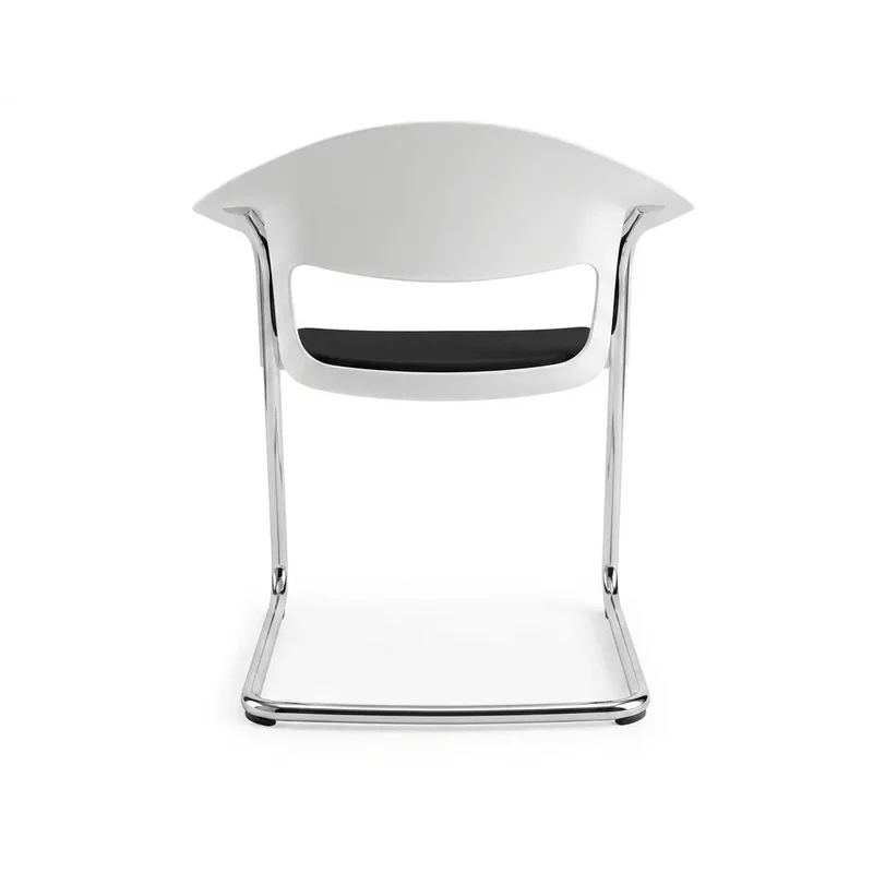 Vitra Shell Stuhl von Alberto Meda – weiße Schale, Chromgestell
