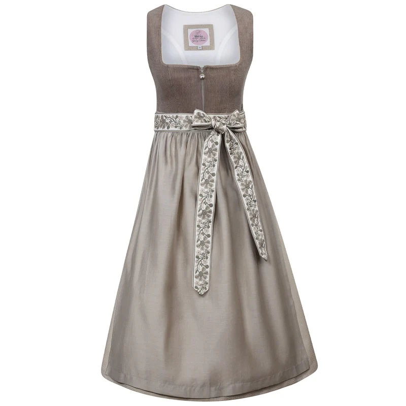 MarJo Dirndl Freudensee Karibu Gerader Ausschnitt Cord 70cm