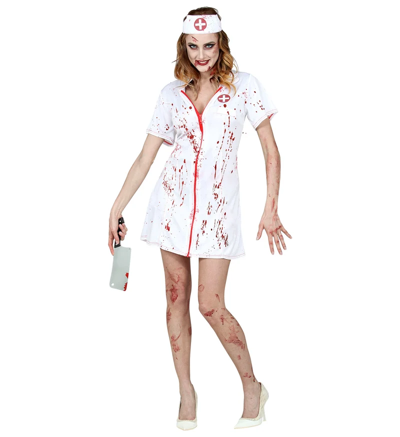 Zombie Krankenschwester Kostüm für Damen | Kleid und Haube
