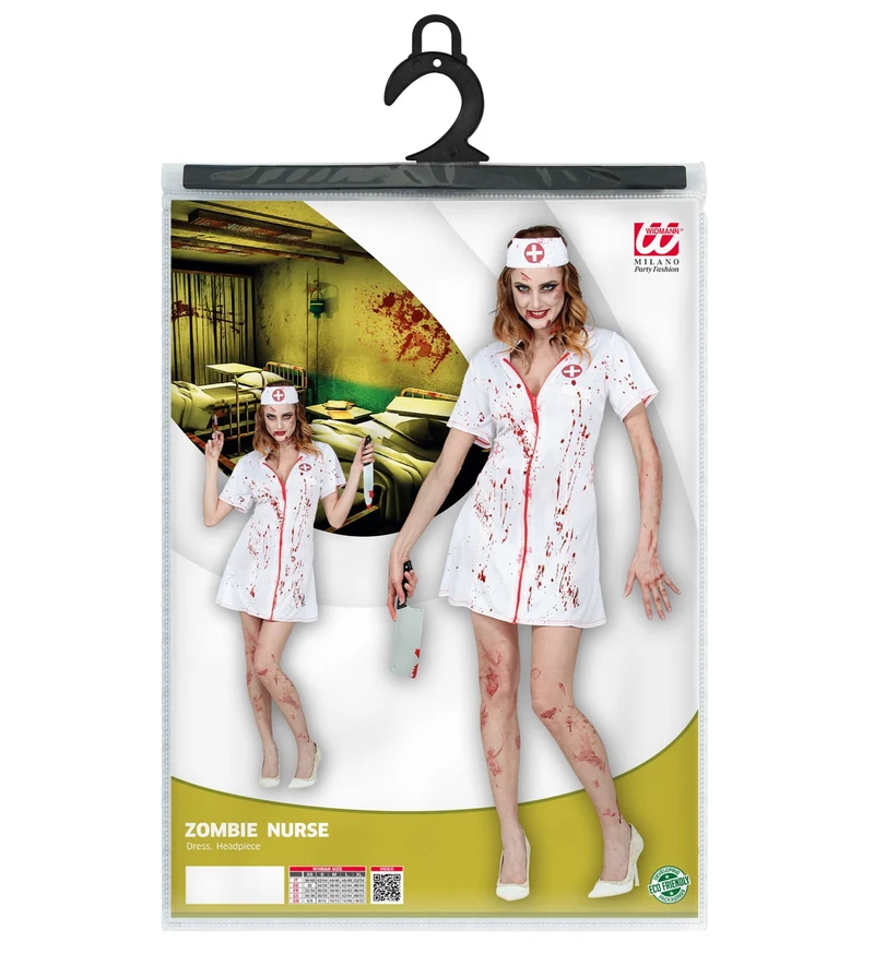 Zombie Krankenschwester Kostüm für Damen | Kleid und Haube