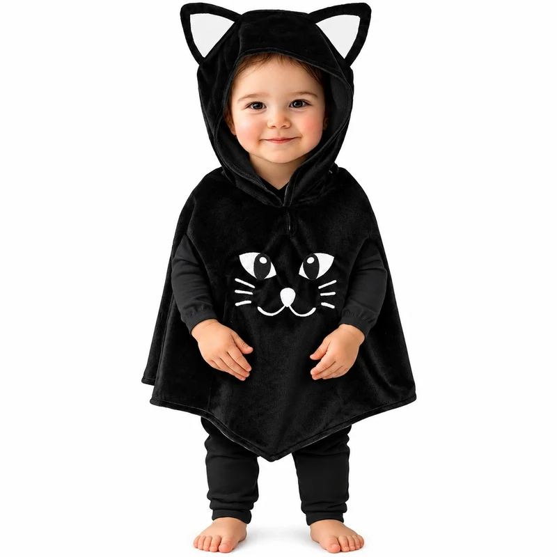 Halloween Babykostüm "Süße Katze" für Kinder | Poncho