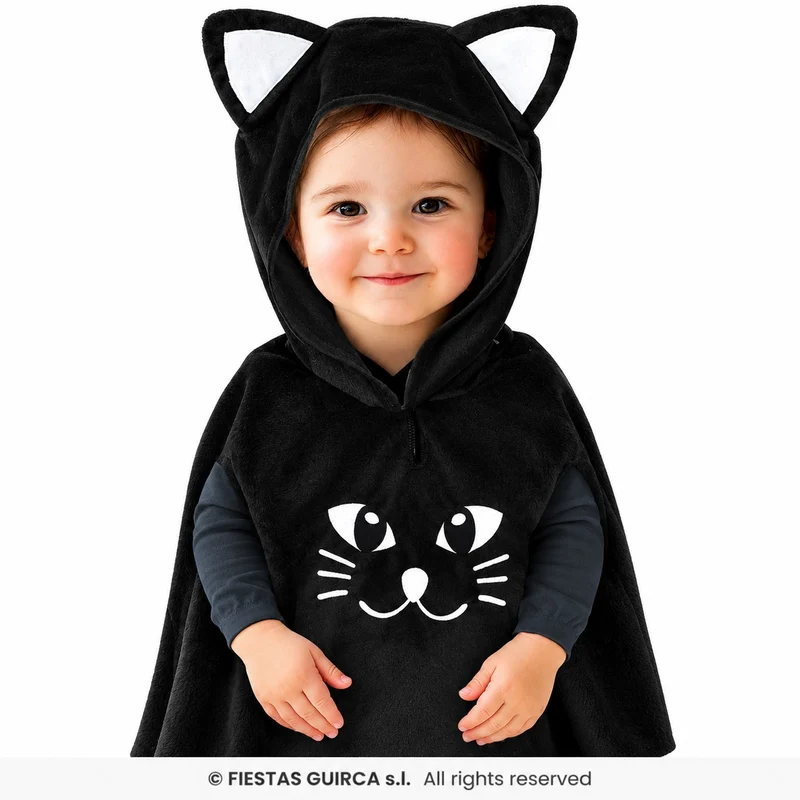 Halloween Babykostüm "Süße Katze" für Kinder | Poncho