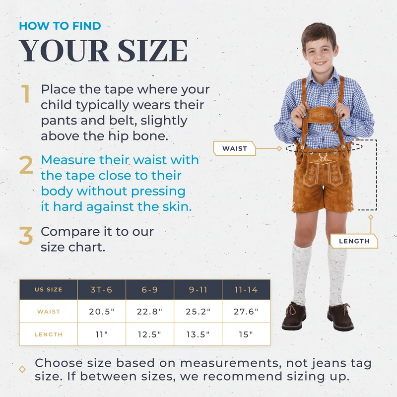Kids Lederhosen Light Brown