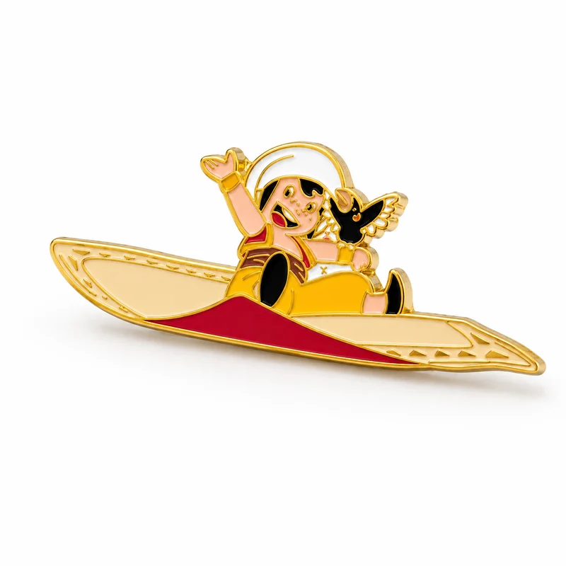 Anstecker SINDBAD auf Teppich