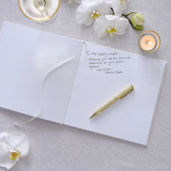 Gästebuch Mr & Mrs geprägt mit goldener Papierkante