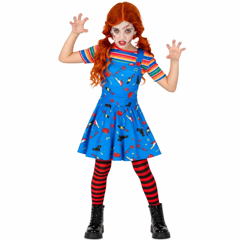 Halloween Kinderkostüm ""Killer Puppe" | Kleid und Shirt