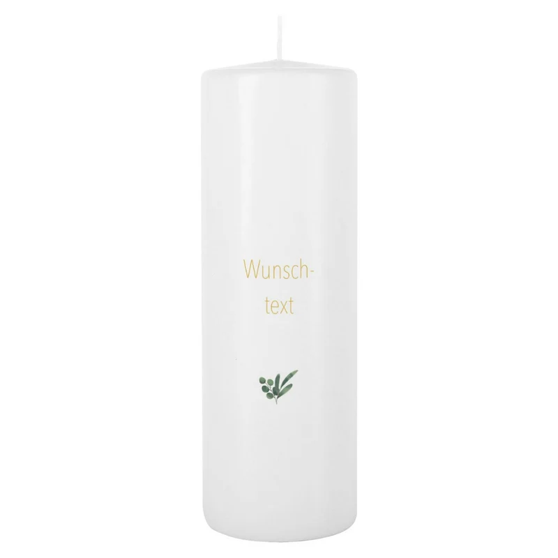 Personalisierte Hochzeitskerze Eukalyptus