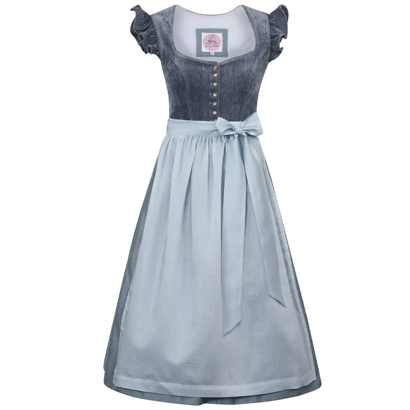 MarJo Dirndl Hochwinkel Hellblau Abnehmbare Flügelarme 70cm