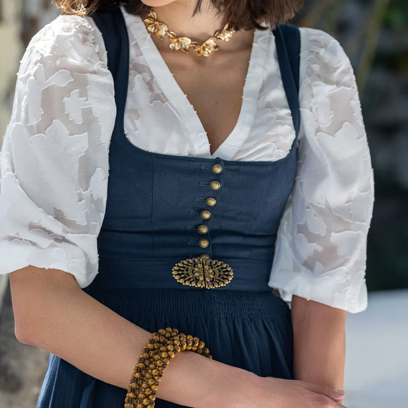 MarJo Dirndlbluse Aufeld Off White 3/4 Puffarm