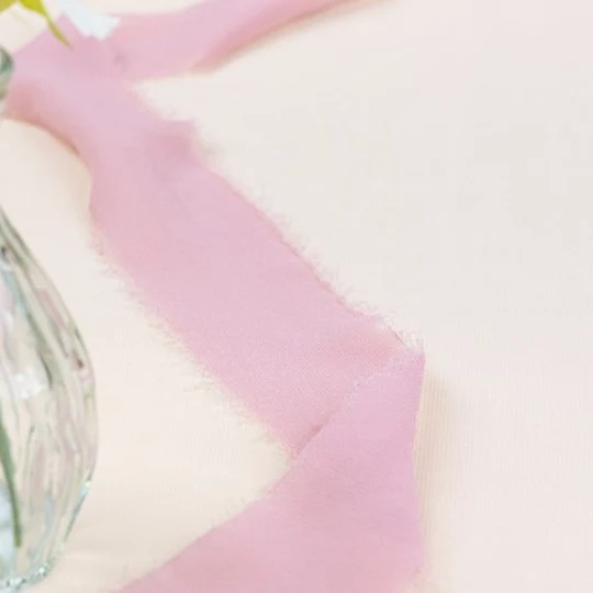 Chiffon Seidenband mit Fransen (5m)