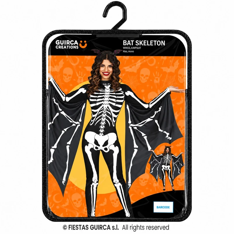 Halloween Damen Kostüm "Skelett Fledermaus" | 2-tlg.