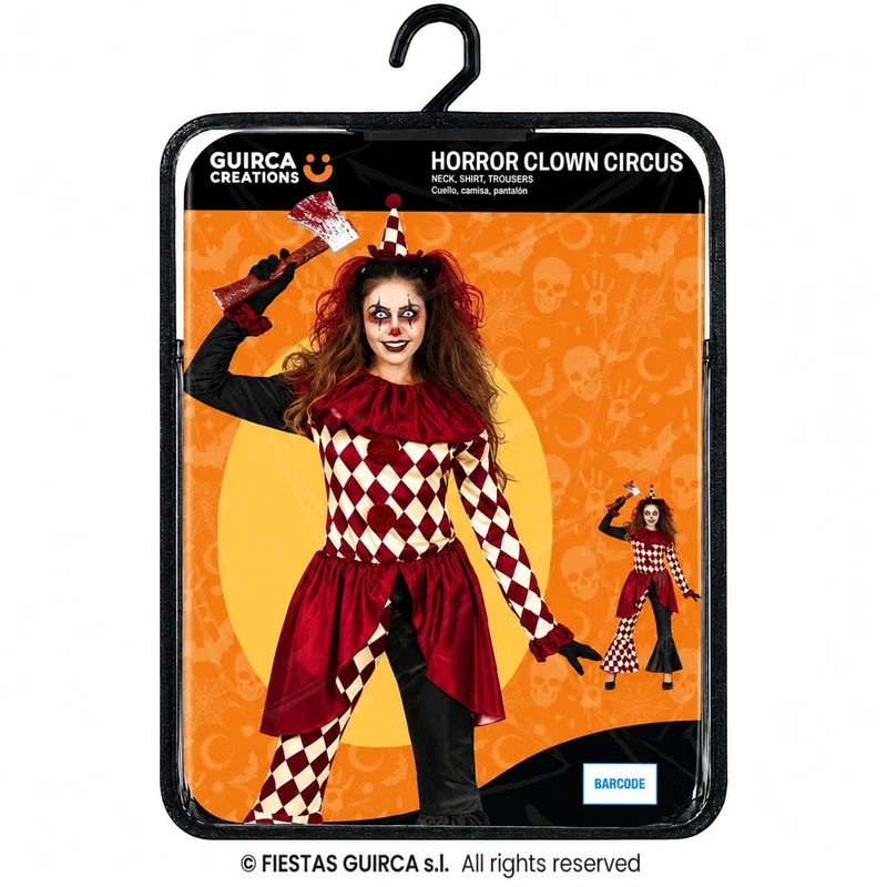 Halloween Damen Kostüm "Horror Clown Black Red" | 3-tlg.