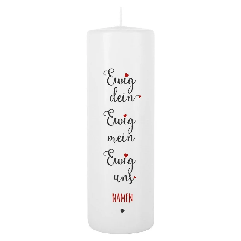 Personalisierte Hochzeitskerze Ewig dein, Ewig mein, Ewig uns