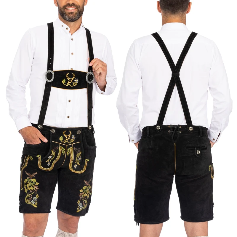Lederhosen Men Short Black Royal