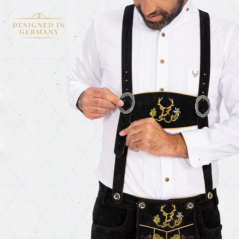Lederhosen Men Short Black Royal