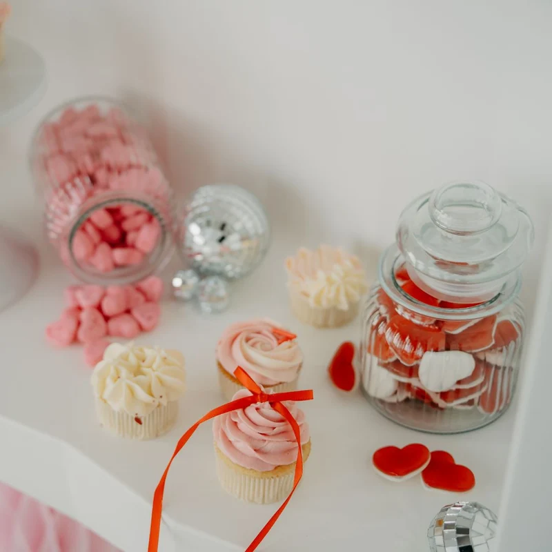 Candy Bar Glas mit Deckel klein