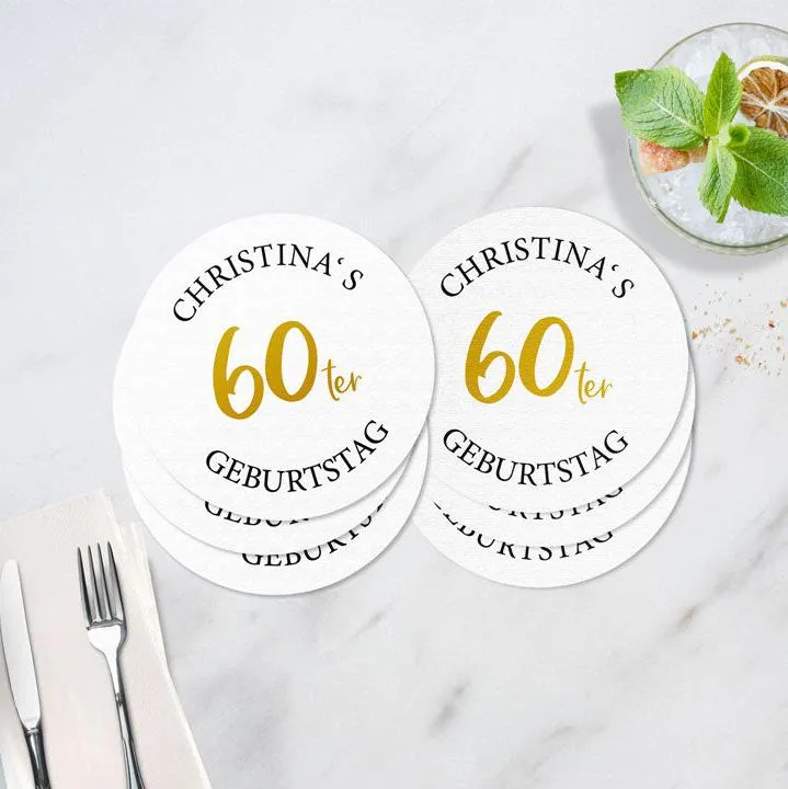 Personalisierte Bierdeckel Geburtstag (50 Stück)