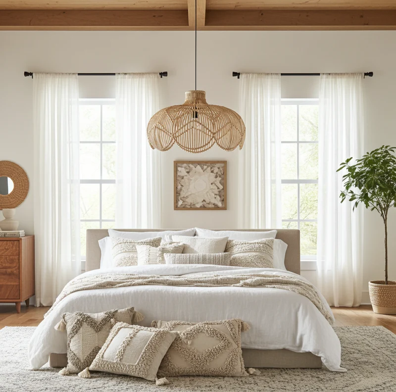 Hängende Rattan Lampe BELLE