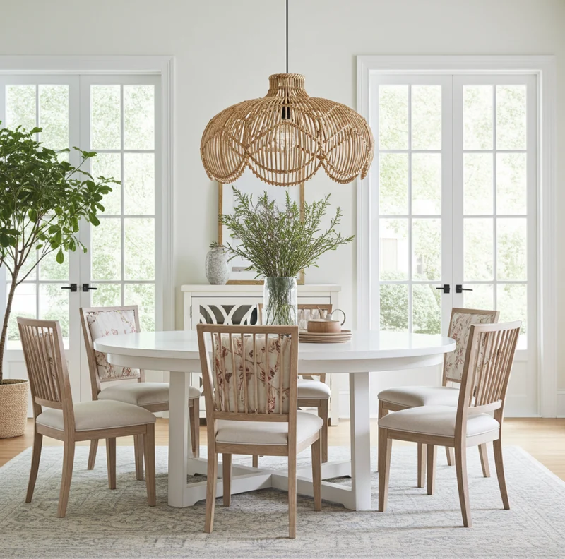 Hängende Rattan Lampe BELLE