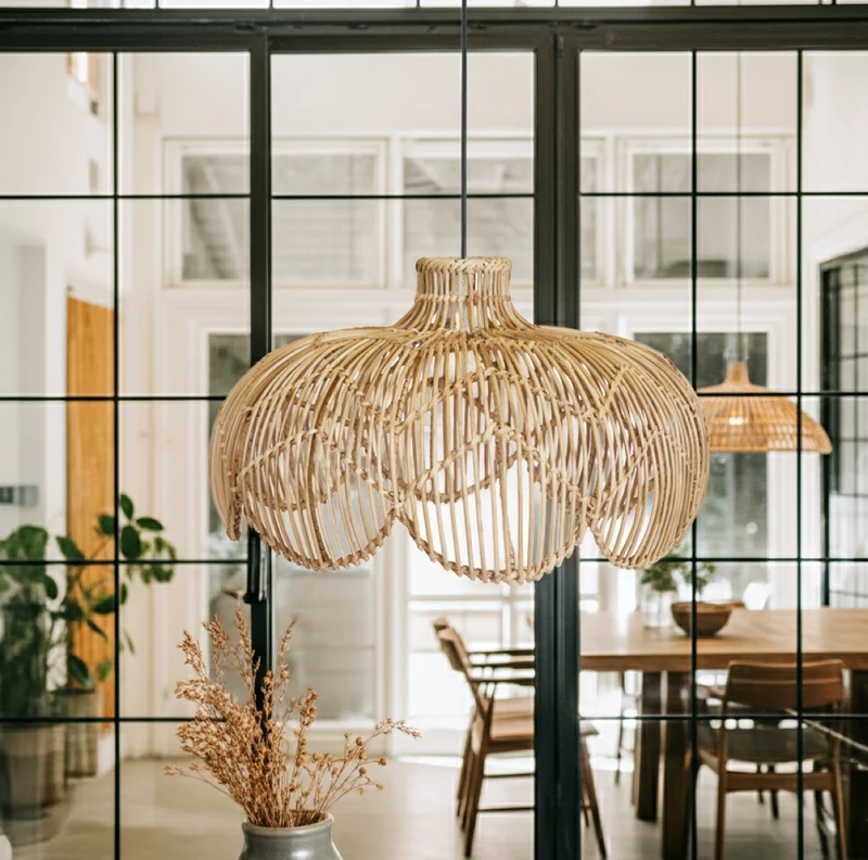 Hängende Rattan Lampe BELLE