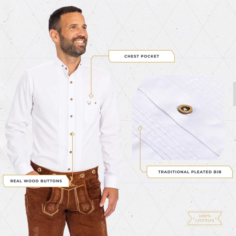 Lederhosen White Trachten Shirt