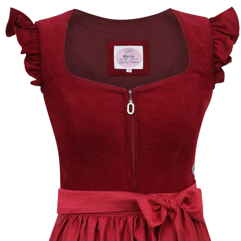 MarJo Dirndl Ansfelden Wine Flügelarm Abnehmbar 70cm