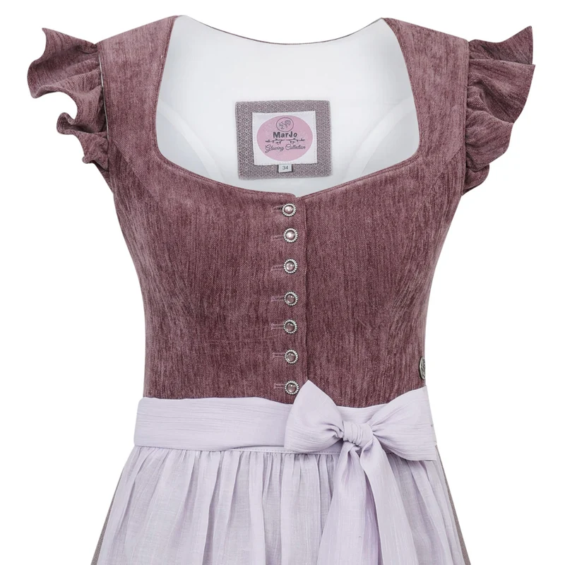 MarJo Dirndl Hochwinkel Pflaume abnehmbare Flügelärmel 70cm