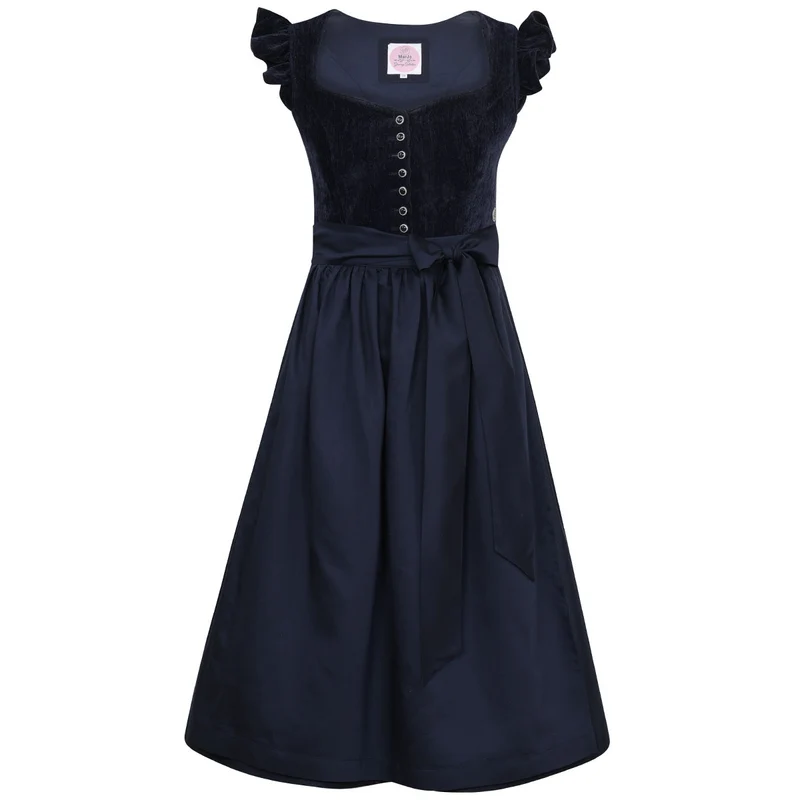 MarJo Dirndl Hochwinkel Midnight Abnehmbare Flügelärmel 70cm
