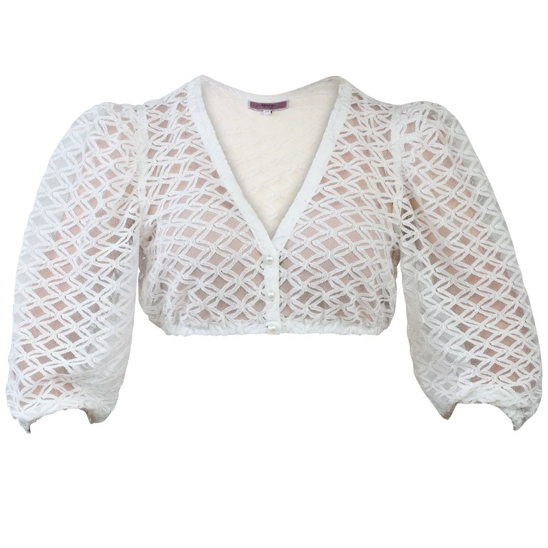 MarJo Dirndlbluse Andau Off White 3/4 Puffarm